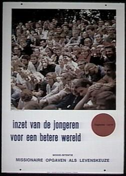 "Inzet van de jongeren voor een betere wereld." Onderdeel van een kalender; Tekening
Tekening