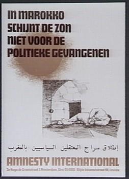 "In Marokko schijnt de zon niet voor de politieke gevangenen"; Tekening
Tekening