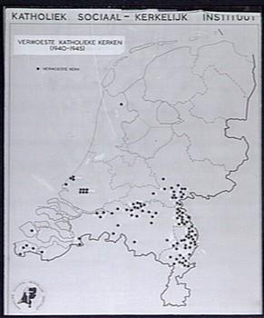 "Verwoeste katholieke kerken"; Landkaart Landkaart