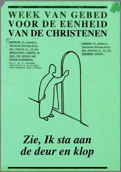 "Zie, Ik sta aan de deur en klop. Week van gebed voor de eenheid van de christenen"; Tekening
Tekening