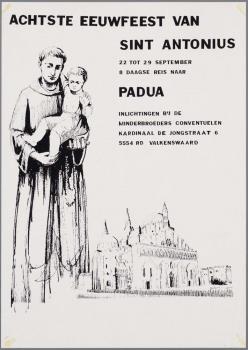 "Achtste eeuwfeest van Sint Antonius. 22 tot 29 september 8 daagse reis naar Padua"; Tekening
Tekening