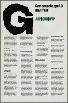 "Gemeenschappelijk manifest ARP/CHU/KVP"; Tekening
Tekening