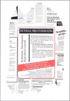 "Doctoraal vrije studierichting. Theologie studeren na de sociale- of pedagogische academie"; Tekening
Tekening