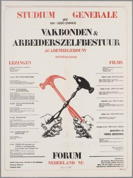 "Vakbonden & arbeiderszelfbestuur. Forum Nederland Nu"; Tekening
 Tekening