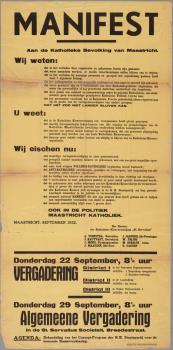 "Manifest. Aan de katholieke bevolking van Maastricht"; Tekening
Tekening