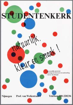 "Natuurlijk. Kleur en smaak! Persoonlijk pastoraat. Vorming tot bewuste levenshouding. Vieren van liturgie"; Tekening
 Tekening