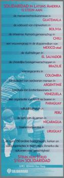 "Solidaridad in Latijns Amerika is steun aan: Steun hun strijd. Steun Solidaridad"; Tekening
 Tekening