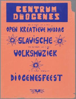 "Open kreatieve middag. Slavische Volksmuziek. Diogenes Feest"; Tekening
 Tekening