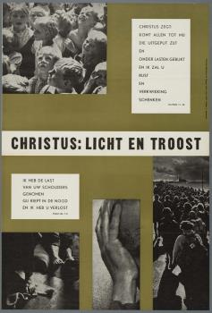 "Christus: licht en troost. Mattheüs 11.28. Psalm 80, 7-8. Katholieke Muurkrant 44"; Tekening
Tekening