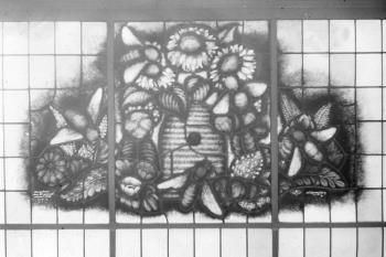 Glasraam aangeboden door het personeel; Foto Foto