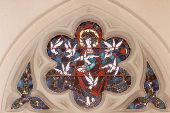 Glas in loodramen. Zusters van Liefde van Jezus en Maria, Moeder van Goede Bijstand te Schijndel; Foto Foto