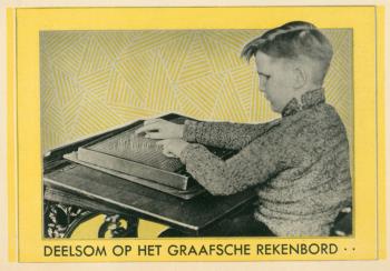 Briefkaarten 2de serie. Deelsom op het Graafsche rekenbord; Foto Foto