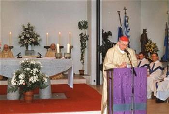 Tijdens een medewerkersdag van Banneux Nederland preekt mgr. Bomers; Foto Foto