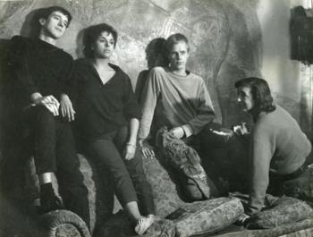 Ramses Shaffy, Shireen Stroker, Joop Admiraal en een onbekende vrouw; Foto Foto