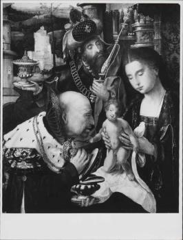 Fragment van een schildering, Aanbidding der Koningen (ca. 1530); Foto Foto