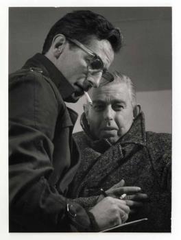 Jonkheer Eric van Ingen en Willy Ruys in het televisiespel 'Een dag in angst', uitgezonden op 1 december 1960 door de KRO.; Foto Foto