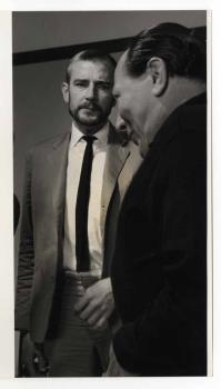 Ton Lensink (links) en John Soer in het televisiespel 'Avonturen van Don Quichotte', uitgezonden op 30 september 1960.; Foto Foto