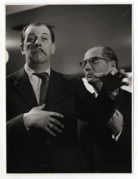 Johan Heinrich (Joop) Doderer en Herbert Joeks, pseudoniem voor Herman Jozef van Hugten.; Foto Foto